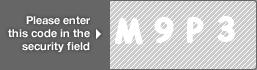 captcha code for visual authentication  letter M number 9 letter P number 3