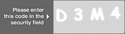 captcha code for visual authentication  letter D number 3 letter M number 4
